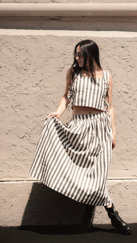 Striped Long Skirt