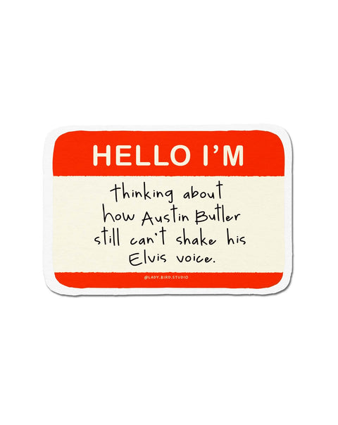 Austin Butler Elvis Nametag Sticker
