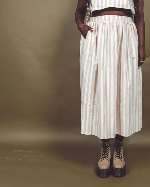  Stripe Pattern Tie On the Side Top
