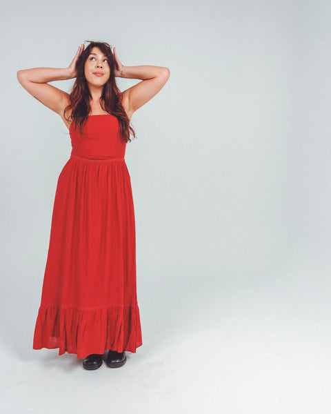  Strapless Bustier Maxi Dress