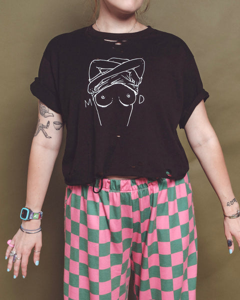 High Waist Soft Checkered Pants