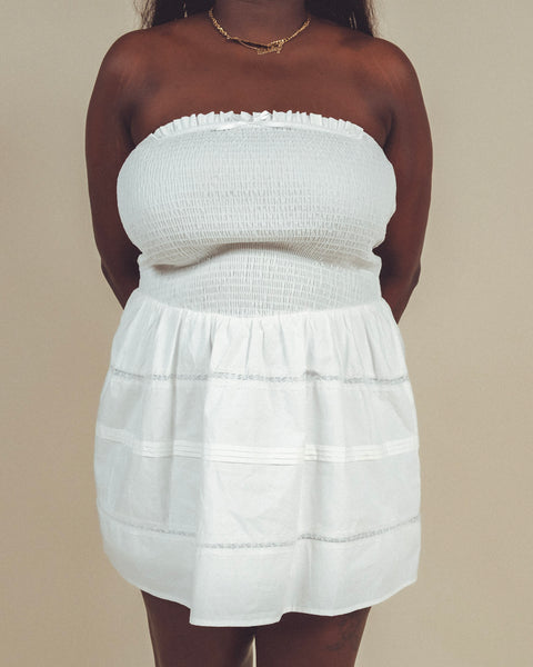  Smocked Poplin Mini Dress