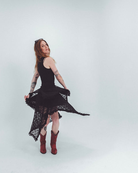 Lace Tier Midi Skirt