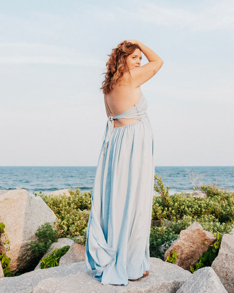 Plunging Halter-Neck Dress