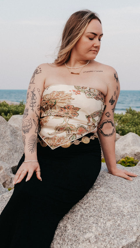  Paisley Satin Bandana Top