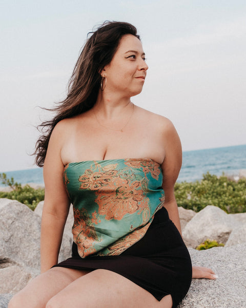  Paisley Satin Bandana Top