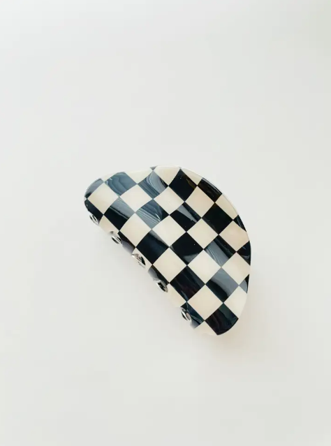  Small Rounded Checkered Claw Clip