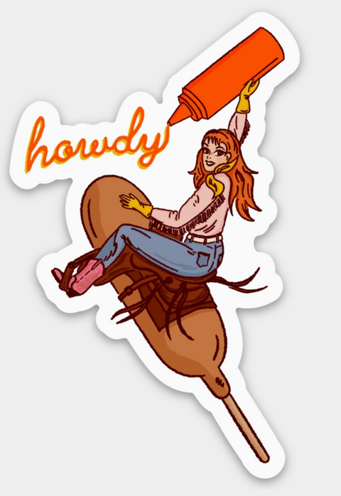 Cowgirl Corndog Sticker