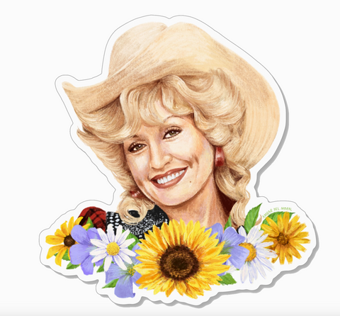 Dolly Parton Flowers Sticker