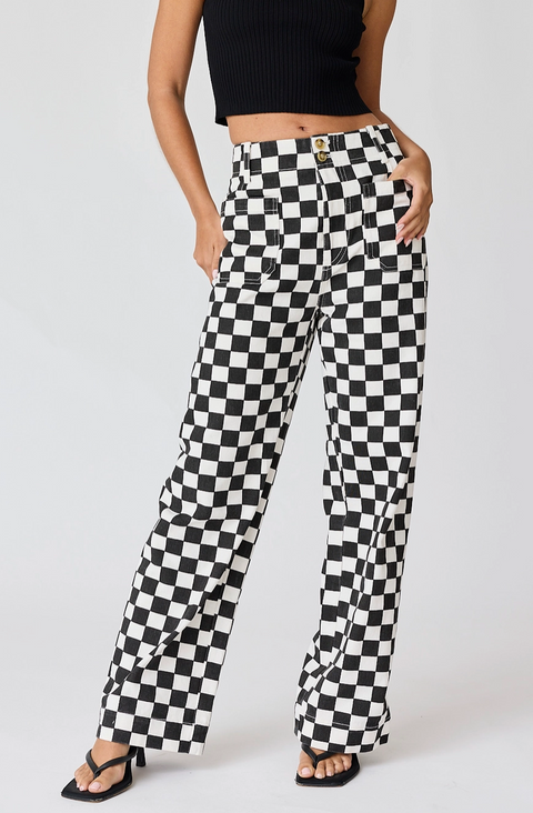 Checkered Bottoms with Elastic Band