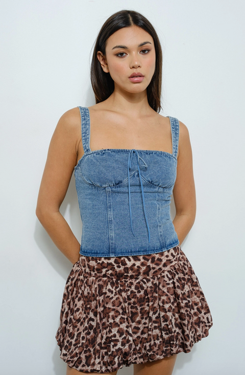  Denim Bustier Top