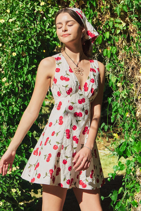 Cherry V Neck Mini