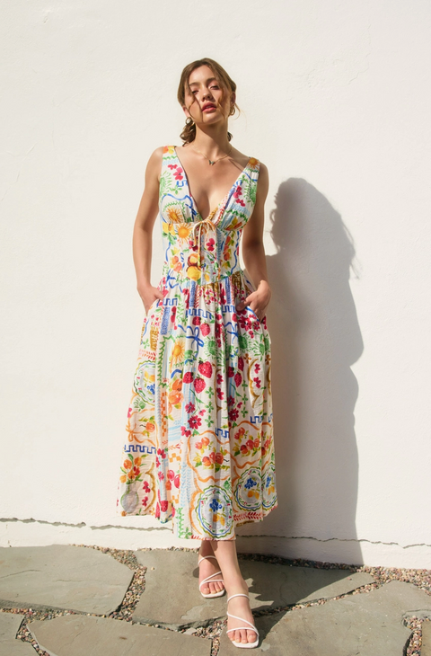  Sweetest Thing Plunging Midi Dress