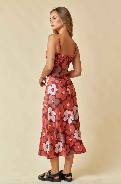 Flower Print Slinky Dress