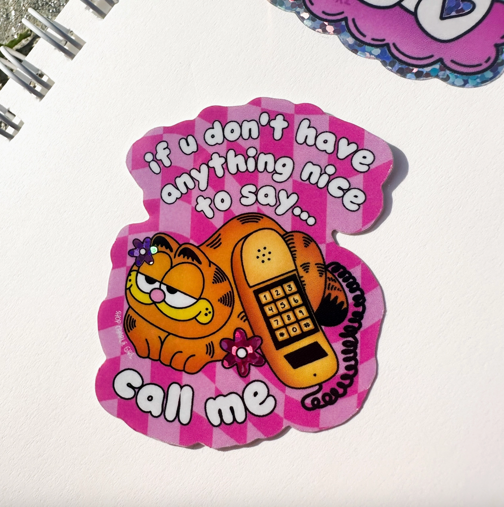 Garfield Calling Call Me Garfield Sticker – Modern Legend, LLC.