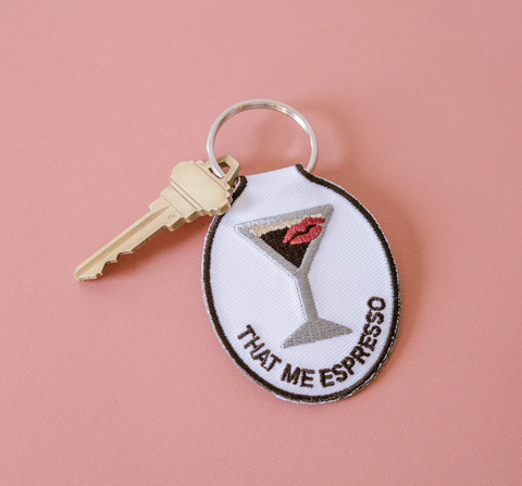 Espresso Embroidered Keychain