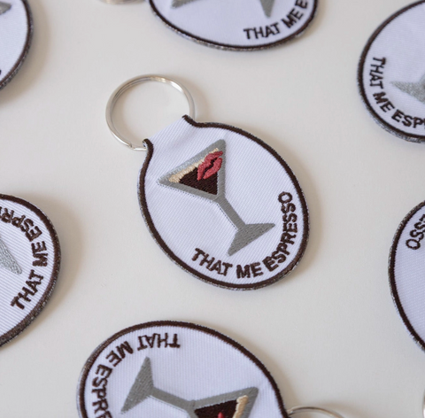 Espresso Embroidered Keychain