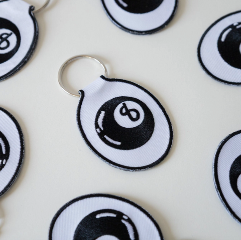 Magic 8 Ball Embroidered Keychain