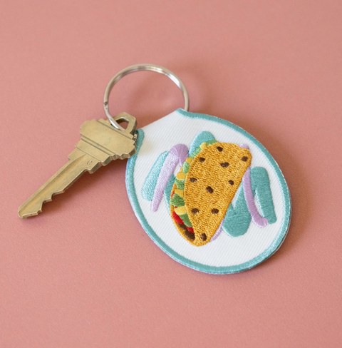 Taco Embroidered Keychain