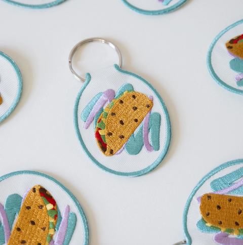 Taco Embroidered Keychain
