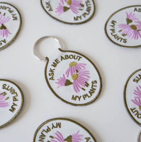 Plant Embroidered Keychain