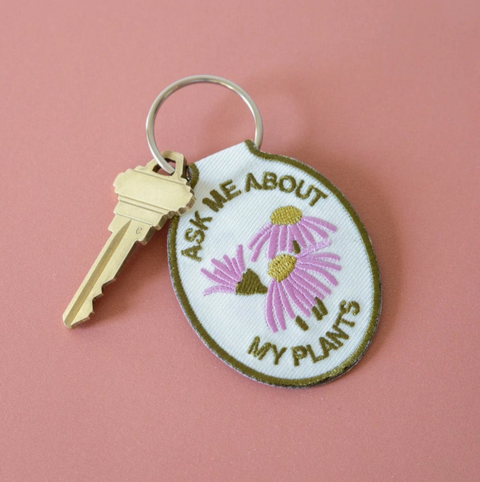 Plant Embroidered Keychain
