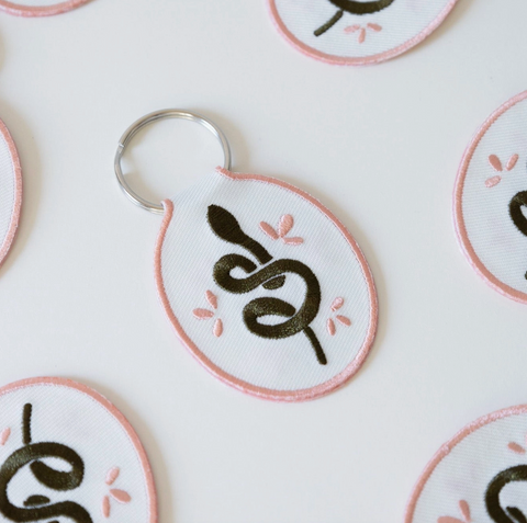 Snake Embroidered Keychain