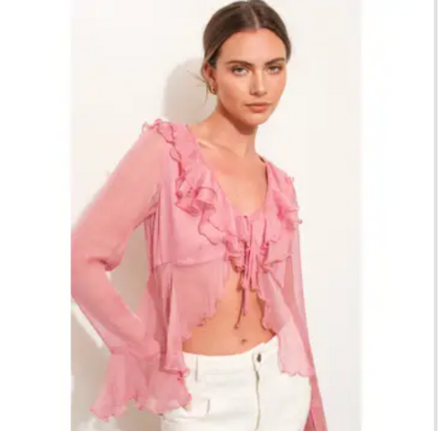 Pink Ruffle Top