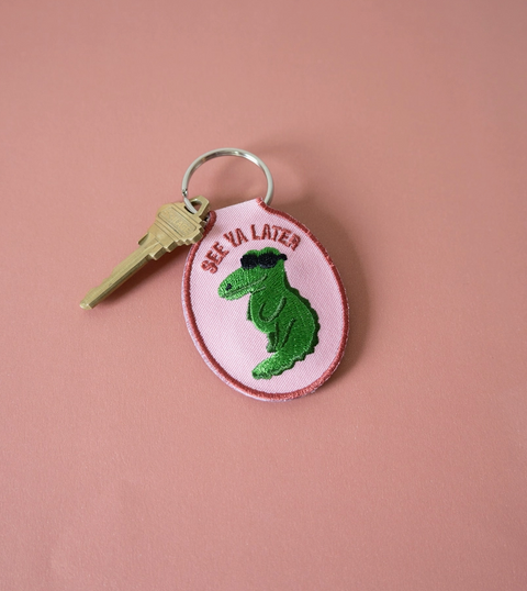 See Ya Later Gator Embroidered Keychain