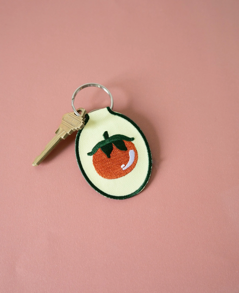 Tomato Embroidered Keychain