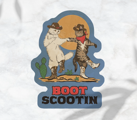 Boot Scootin Kitties Stickers