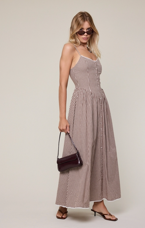 Checkered Vintage V-Neck Dress