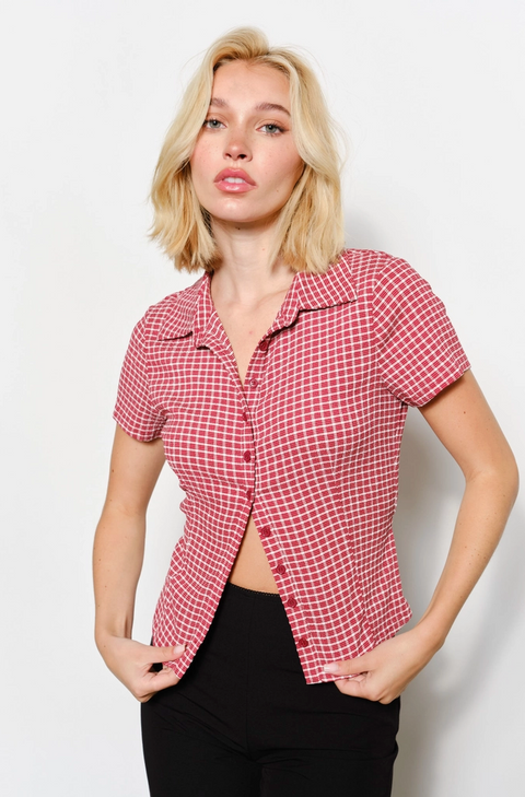  Lainey Fitted Plaid Shirt