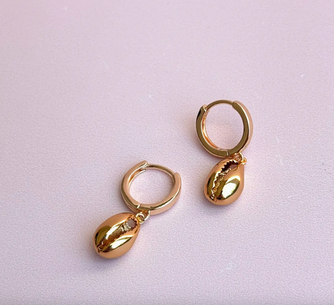 Cowrie Shell Gold Huggies