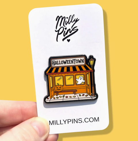 Halloweentown Bus Stop Enamel Pin