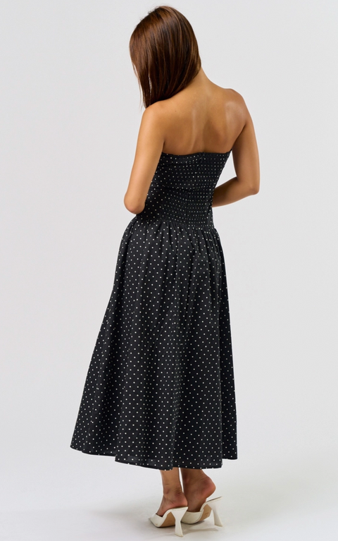  Polka Dot Tube Maxi Dress