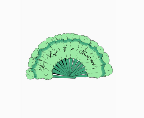 The Life of a Showgirl Feather Fan Sticker
