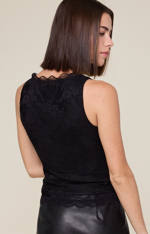  Floral Lace V-Neck Layered Tank Top