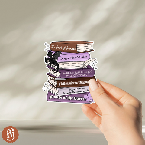 Fourth Wing Inspired Bookstack Sticker