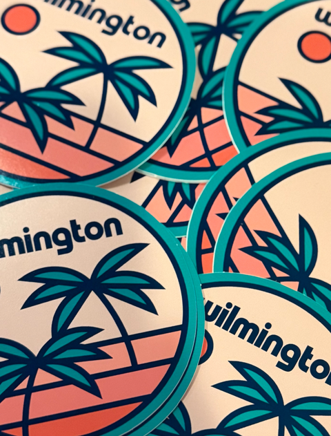  Wilmington Retro Sunset Sticker