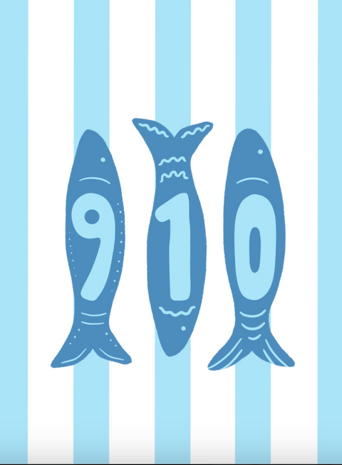 910 Fish Sticker