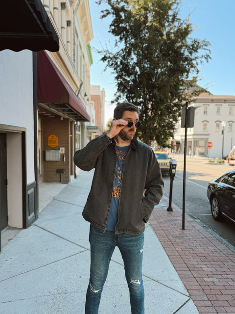 Washed Up Black Twill Jacket
