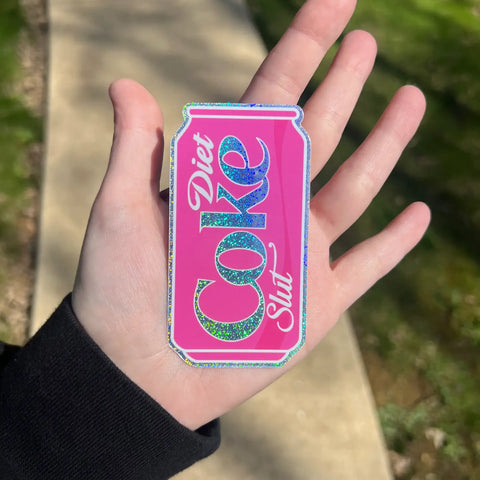 Pink Glitter Diet Coke Slut Sticker
