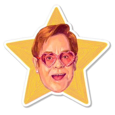  Elton John Glitter Sticker