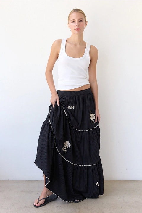 Embroidered Maxi Skirt