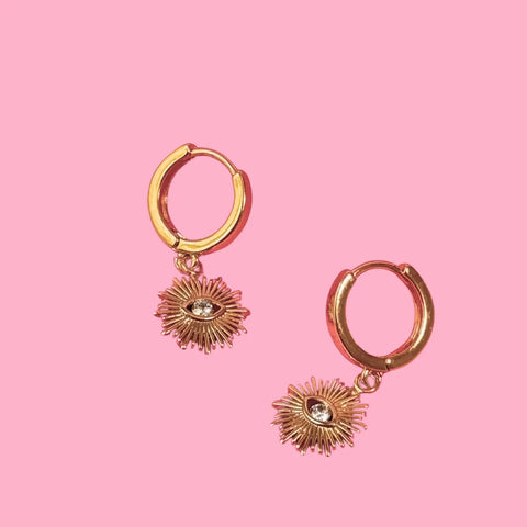  Golden Evil Eye Earrings