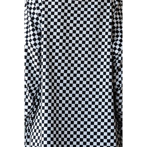  Checker Jersey Cropped Wide Pant