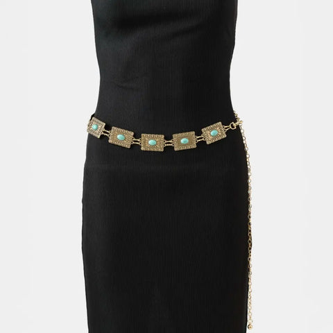 Western Concho Square Chain Belt