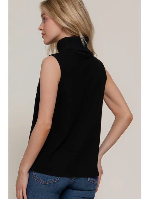  Sleeveless Soft Turtleneck Top