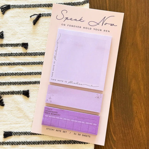  Speak Now or Forever Hold Your Pen Sticky Note Set